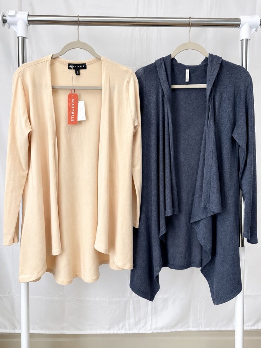 Wantable Camel Cardigan + Z Supply Navy Hooded Waterfall | 2 Pc Set